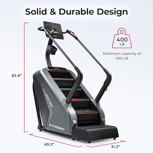 Image of Sunny Health & Fitness Premium High-Intensity Smart Stepper Stair Climber, Commercial Grade, Cardio Workout Programs, Free SunnyFit App Bluetooth Connection, 350-400 LB Weight Capacity