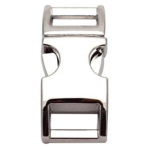 KEEJEA Silver 3/8" Curved Metal Side Release Buckles for Paracord Bracelets Pack of 10 Cover