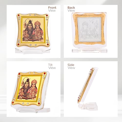 Image of Lord Shiv Parivar Shiva Parvati, Ganesh Idol for Car Dashboard Home & Office Showpiece Gifts Decor