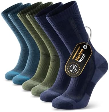 Ruixue Merino Wandersocken Herren & Damen, Thermosocken Winter Outdoor Trekkingsocken, Warm Merinowolle Sportsocken Laufsocken Sneakersocken für Herren, Damen & Kinder[3 Paar]