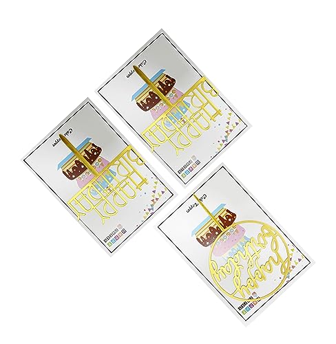 Decorazioni per torte di compleanno dorate, per