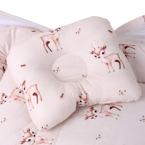 Image of Bibs & cribs Baby Bedding Set for New Born Baby Bed with Net Mosquito 0 to 12 Month Baby Nest for New Born with Pillow Infant Toddler Sleeping Nest Travel Bed Set for Baby Boy Girl