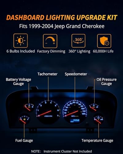 Kit de 6 Bombillas LED Azul para Tablero Jeep Grand Cherokee miniatura 2