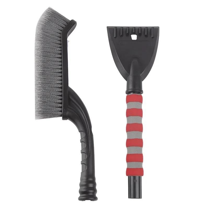 Rascador de hielo para coche Rascador Nieve Coche Herramienta Limpieza Nieve Ventana Y Parabrisas Cepillo Eliminación Nieve Rascador Hielo Para Invierno 1 ~ 7 Uds Rascadores de hielo para coche(Red Gr