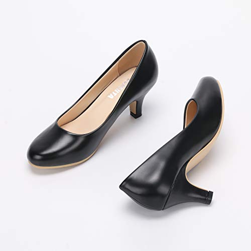 Escarpins talon bas et bout rond OCHENTA polyuréthane noir 43 EU - 4