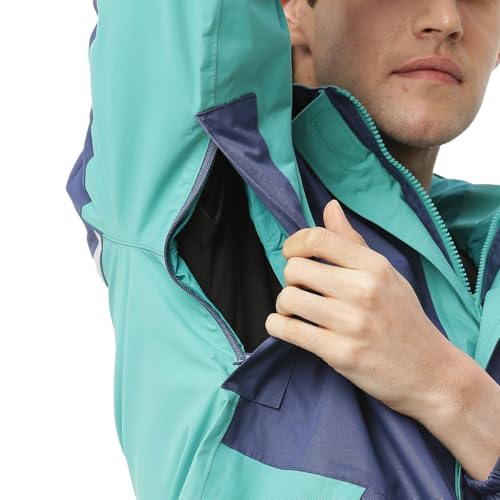 Image of Zeel Raingear Stylish Rain Jacket for Men Waterproof for Bike Riders with Adjustable Hood along with inner pockets,Waterproof Rainwear with Lightweight Polyester Jacket, ZRS013