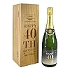 Buy a Personalized 40th Birthday Champagne Gift with Engraved Wooden Box – Perfect for Him or Her, 75cl Bottle – English Pewter Company Sheffield, England