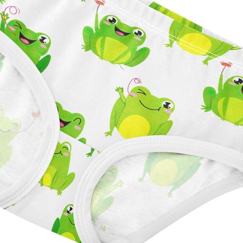 Joisal Cute Cartoon Frogs White Panties Little Girl Girls Underwear Toddler Cotton Stylish Briefs Undies Kids 2t4