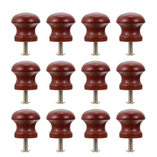 FOYTOKI 12 Piezas Tiradores de Madera Maciza con Diseño de Seta Manijas Redondas para Muebles y Gabinetes Accesorios Prácticos para Cocina y Hogar Madera