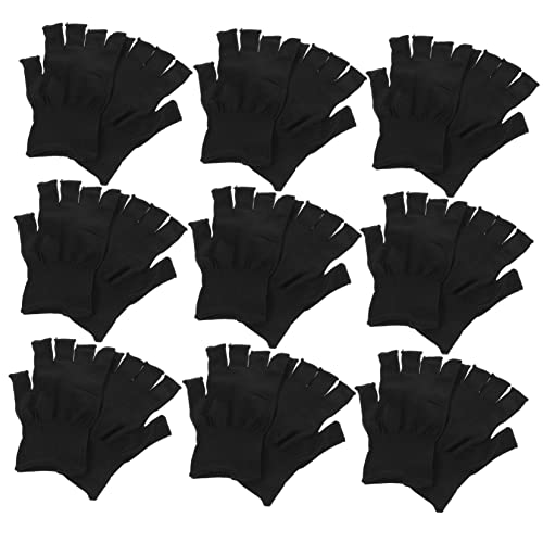 Uonlytech 15 Pares guantes de medio dedo sin dedos guantes protectores herramienta guantes de filete de pescado tecnología guantes de trabajo hombres guantes de trabajo de los hombres nylon
