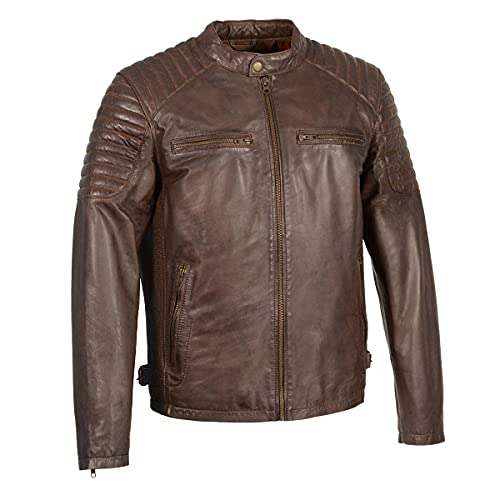 Image of Milwaukee Leather SFM1840 Men's 'Quilted' Black Leather Fashion Jacket with Snap Button Collar