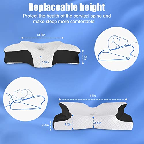 Homca Cervical Pillow Memory Foam Pillow, 2 In 1 Contoured Orthopedic Pillow For Neck And Shoulder Pain Relief, Ergonomic Neck Pillows For Side Back Stomach Sleepers #TOP1