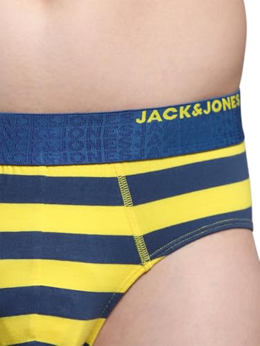 Image of JACK & JONES Men's Cotton Blend Classic Striped Briefs