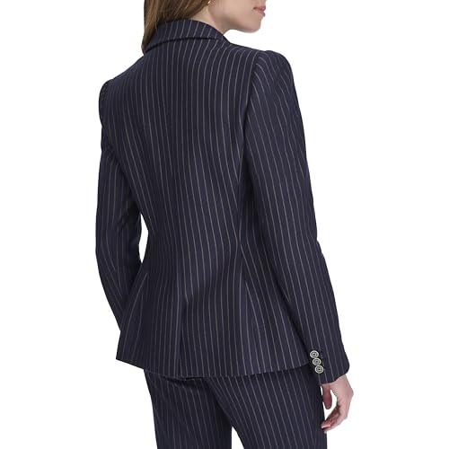 Tommy Hilfiger Women's Pinstripe Puff Sleeve Blazer4