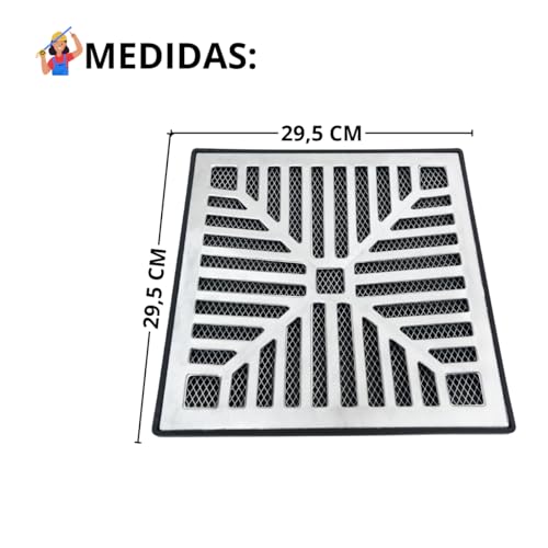 Ralo Quadrado 30x30 Alumínio Concavo Saída 4 polegadas (100mm) Sifonado
