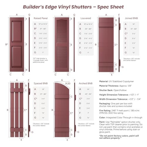 14.75 in. W x 67 in. H Builders Edge, Cottage Style, Raised Panel Shutters, Includes Matching Installation Spikes (Per Pair), 471 - Treated Cedar by Builders Edge - Image 9