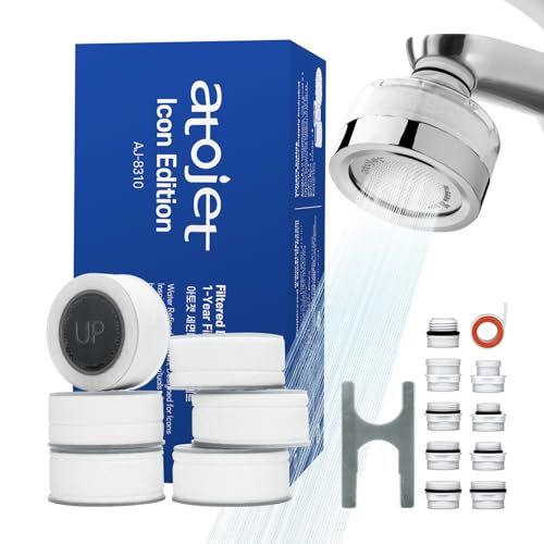 Top 10 Best Bathroom Faucet Filter Reviews and Buying Guide 5 Atojet Cleansing Washbasin Faucet Filter Inspired by Korea's Beauty Culture - Pure Carbon Filters for Bathroom & Kitchen Water (1 Year Supply) (AJ8310C-SET-1YR)
