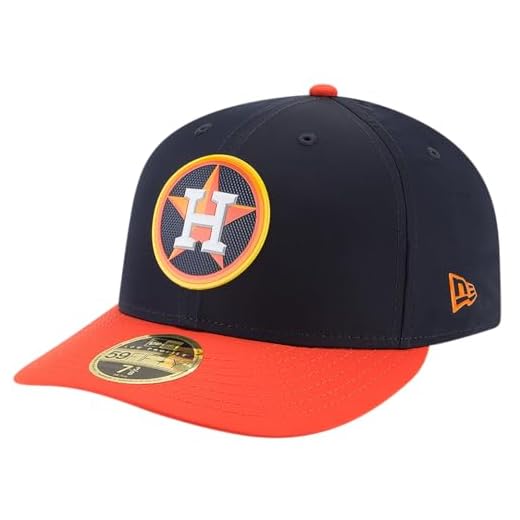 New Era Boné de baixo perfil 59FIFTY Houston Astros – Azul marinho e laranja