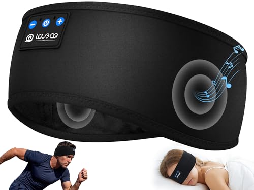 LOVE EYE Bluetooth Schlafkopfhörer Stirnband Ultradünne Kopfhörer zum Schlafen für Seitenschläfer Weiches Schlaf Headband mit Bluetooth 5.4 für Yoga Reisen und Sport Schwarz