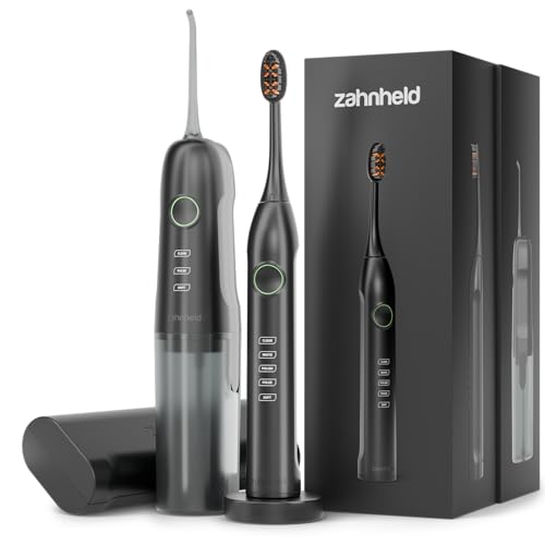 Zahnheld® Super-Set, elektrische Schallzahnbürste GERO G3 + Munddusche AQUADENT A2 | inkl....