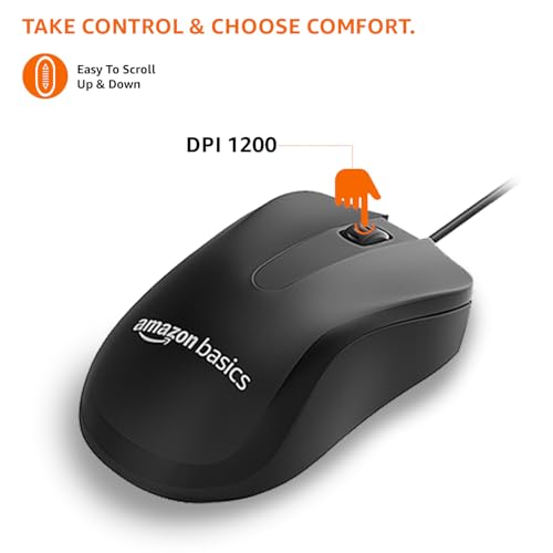 Amazon Basics Wired Keyboard and Mouse Combo l 1200 DPI l for Windows, Mac OS Computer - Image 5