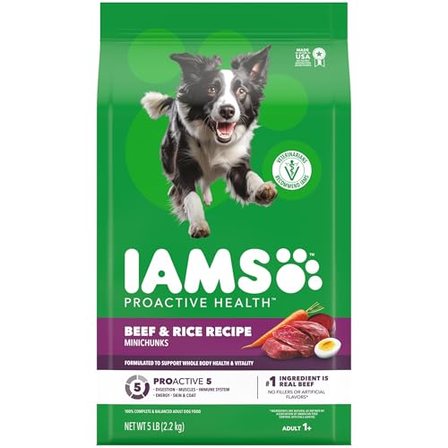 Image of IAMS Proactive Health Adult Minichunks Dry Dog Food, Beef & Rice, 5 lb