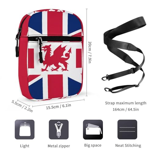 Union Flag (including Wales) Women's Cute Small Mini Crossbody Bag Top Zip Sling Square Shoulder Bags2