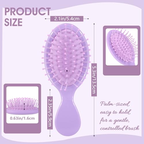12 Pack Mini Detangling Brushes - 12 Colors for Wet & Dry Hair, Compact Travel Hairbrush for Teens & Adults, Perfect for Bridesmaid Gifts, Party Favors & Stocking Stuffers