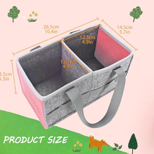 Image of Carrying Case for Toniebox Audio Player Starter Set,Travel Felt Cloth Musical Toy Folding Hand Bag for Tonie Starter Set and Tonies Figures (Pink)