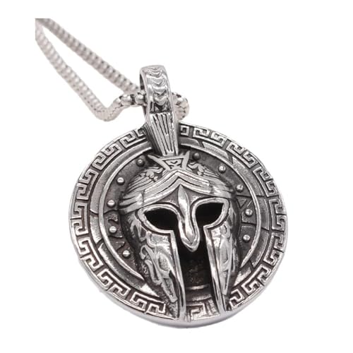 Bijoux punk homme collier pendentif casque chevalier masque hip-hop retro