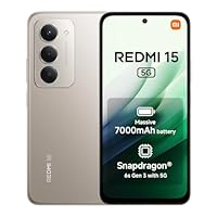 Xiaomi Redmi 15 5G (AU Version), Smartphone 256GB, 7000mAh,6.9" FHD+ DotDisplay 144Hz, Snapdragon® 6s Gen 3, 6nm Process, Octa-core CPU, 50MP Main Camera, Titanium, Charger Not Included