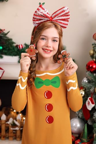 BesserBay Christmas Girls Ugly Xmas Theme Long Sleeve Midi Dress 4-12 Years4