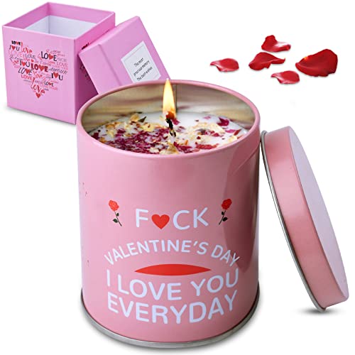 Scented Candles Valentines Day Gifts for Her Aromatherapy Candles Stress Relief Gifts for Women Girlfriend Wife from Him Men Large Tin of Soy Candle Fragrance Gifts for Valentines Day Weddings