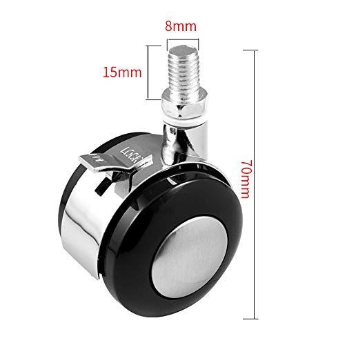 Roulettes roue M8 meuble chariot table roulette pivotante 40mm frein roulement 4pcs