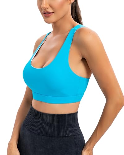 Image of RUNNING GIRL Sports Bras for Women,Padded Strappy Sports Bras Criss-Cross Back Medium Support Sports Bras with Removable Cups
