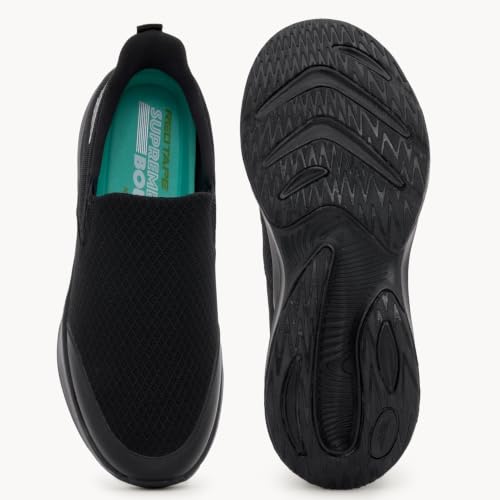 Image of Red Tape Women's Black Walking Slip-On Shoes | Lightweight Mesh Walking Shoes | Black | 6 UK