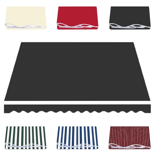 Générique Toile de Rechange Store Banne avec Lambrequin, 1.5/3/3.5/4/5.5/6.0m Tissu de Remplacement pour Auvent de Terrasse Toile D'Auvent en Polyester Imperméable,...