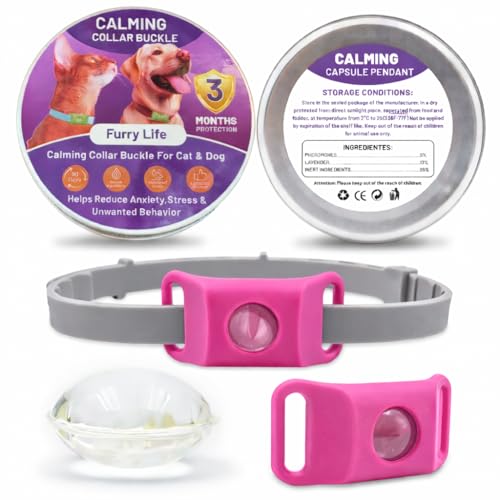 Image of FurLife Pet Calming Pendant - Waterproof Collar Tag for Dogs & Cats | Suitable for All Breeds - (Pink)