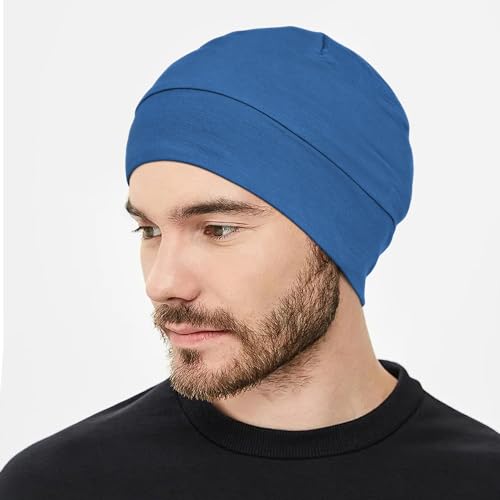 FocusCare 2Pcs/4Pcs 100% Viscose Beanies for Men Women Helmet Liner Lightweight Sleeping Cap for Chemo Hair Loss