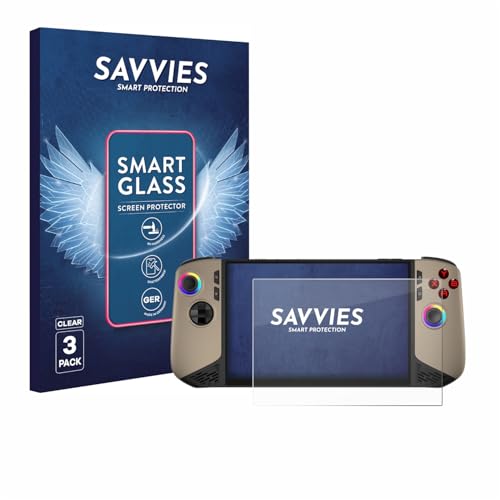 Savvies 3 Stück Panzer Schutz Glas für MSI Claw 8 AI+ 9H Schutzfolie, Glas-Folie, HD Klar, Blasenfrei, Anti-Fingerabdruck, Stoßfest, Bildschirmschutz