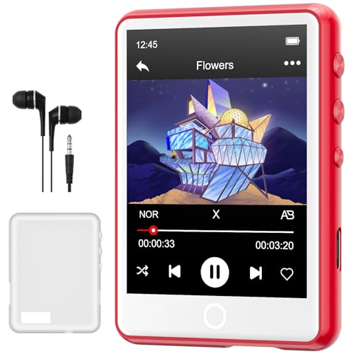 MECHEN 128GB MP3 Player, Bluetooth 5.3 Auto-Reconnect, 2,4 Zoll Touchscreen, Verlustfreie Klangqualität, 6 Wiedergabelisten, FM Radio, 512GB Erweiterbar