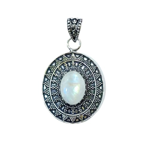 Pendentif pierre de lune bleu véritable pour sublimer vos tenues de fête et soirées