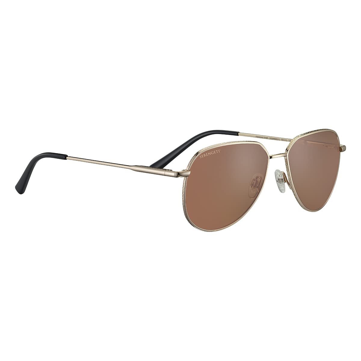 Serengeti Unisex Gold Rose Round Sunglasses With Uv Protection