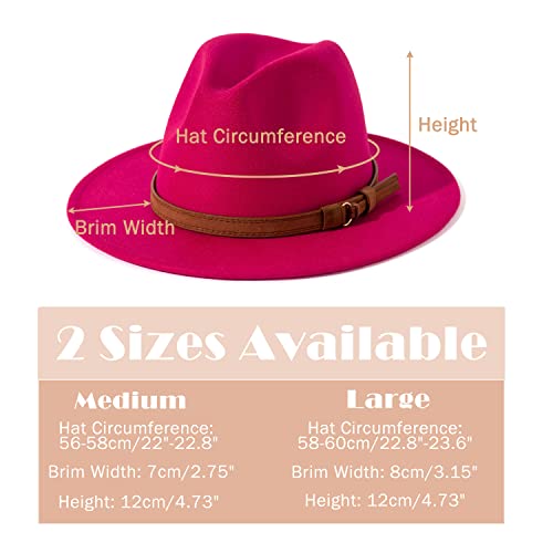 Image of Lisianthus Men & Women Vintage Wide Brim Fedora Hat | Classic Belt Buckle Decor, Adjustable Drawstring, Inner Breathable Sweatband, Timeless Style, Ideal for Travel & Daily