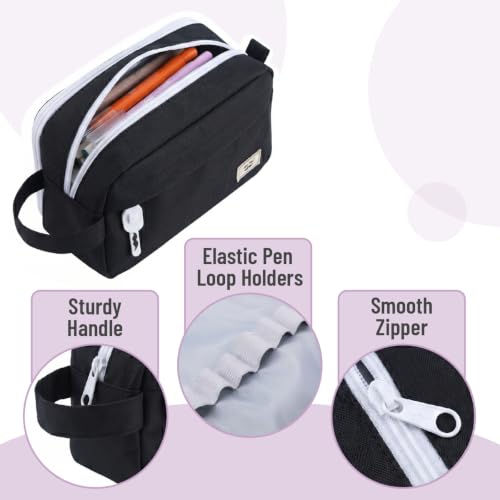 Image of Mr. Pen- High Capacity Pencil Case, Large Pencil Pouch with 3 Compartments and 2 Pockets, Large Pencil Bag with Smooth Zipper, Cute Pencil Case Pouch Organizer, School Supplies for Teens