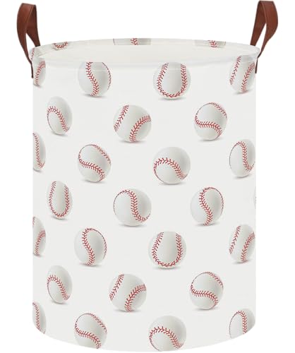 Image of CLOCOR Kids Laundry Basket,Waterproof Baby Boys Nursery Hamper,Collapsible Fabric Storage Container,Toys Bin,Room Decor,Gift Basket(Baseball