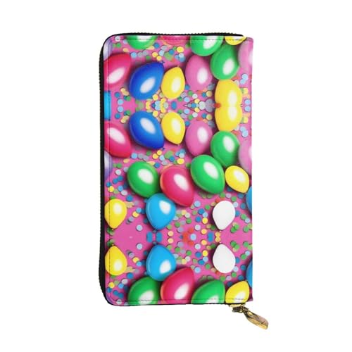 Stylish balloons confetti Pattern Leather Wallet - Long Clutch for Women, RDurable Material, 12 Card Slots, Zipper Compartments