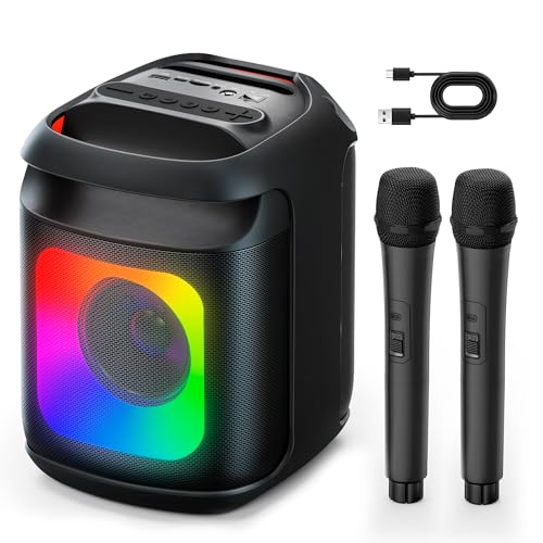 Karaoke Machine 2 Microphones: Portable Karaoke Machine for Adults Kids - Bluetooth Karaoke Speaker Wireless Microphone for TV - Home Karaoke System for Party Birthday Gift Trussing Truss