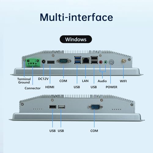 Image of 10.4-Inch Industrial Embedded Panel PC, Ratio 4:3 Multi-Touchscreen-Monitor,Industrial Touch Screen Panel Computer,WiFi & Built-in Speakers,IP65 Front,Win 10 I5 RAM 4G+128G SSD