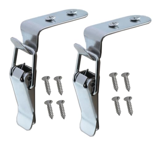 yukata Stainless Steel 90 Degree Latch Tool Box Latch Toggle Latch Hasp Latch Box Latch Cabinet Latch Hardware Closet Box Cabinet Trunk Trailer Toolbox Door Hood Latch 2PCS (2.18 x 2.75 x 0.94 inches)